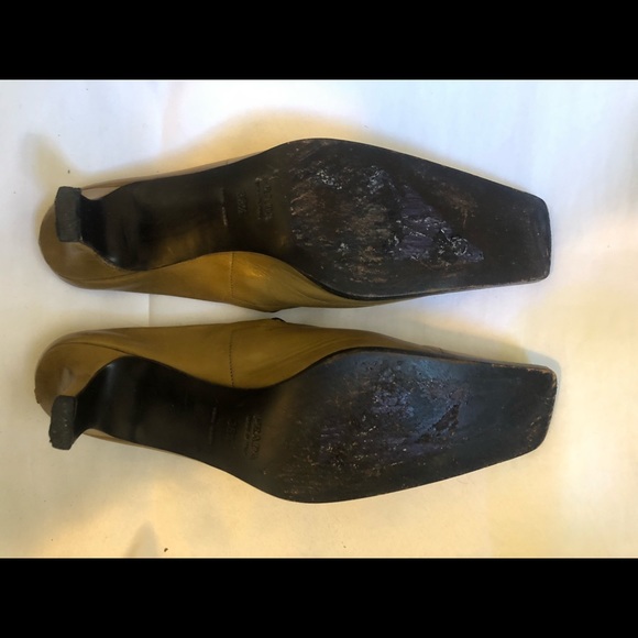 Prada Vintage Tan Kitten Heels with Strap - Picture 3 of 8
